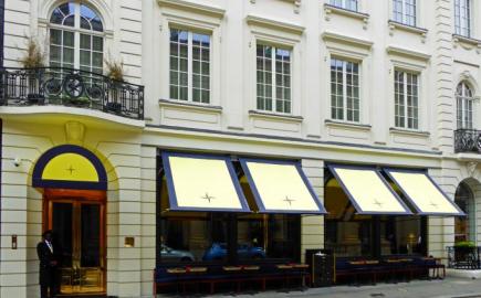 Victorian Awnings and Entrance Canopy at Isabel restaurant, with bespoke branding